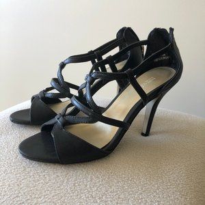 Strappy black heels